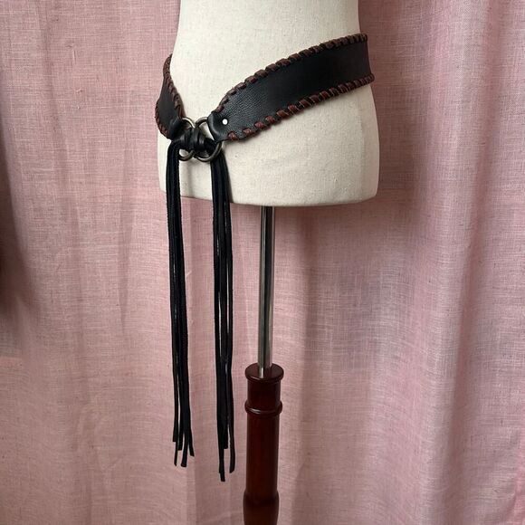 Kim White Reversible Suede‎ + Leather Brown & Black w/ Fringe Size M main image 4
